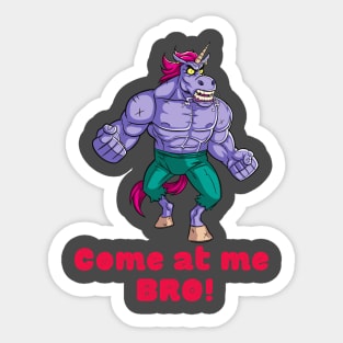 Come at me Bro Unicorny design Sticker